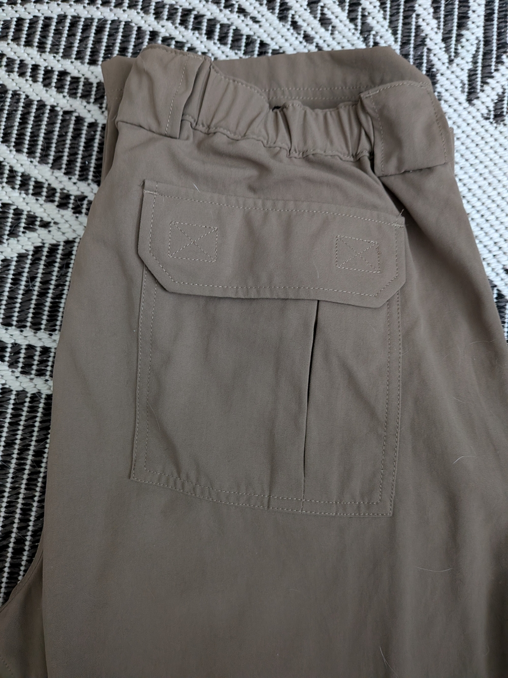 Duluth Trading Co Tan Utility Button Detail